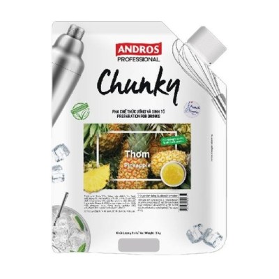 ANDROS PROFESSIONAL MỨT CHUNKY THƠM TÚI 1KG/ PINEAPPLE CHUNKY